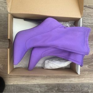 Hailassi Sock Booties Lavender High Heel Slip-On